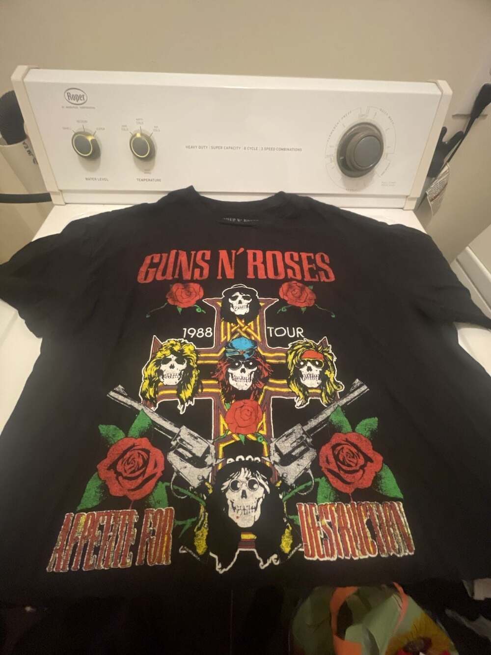 Guns N' Roses Appetite For Destruction 1988 Tour Black T-Shirt